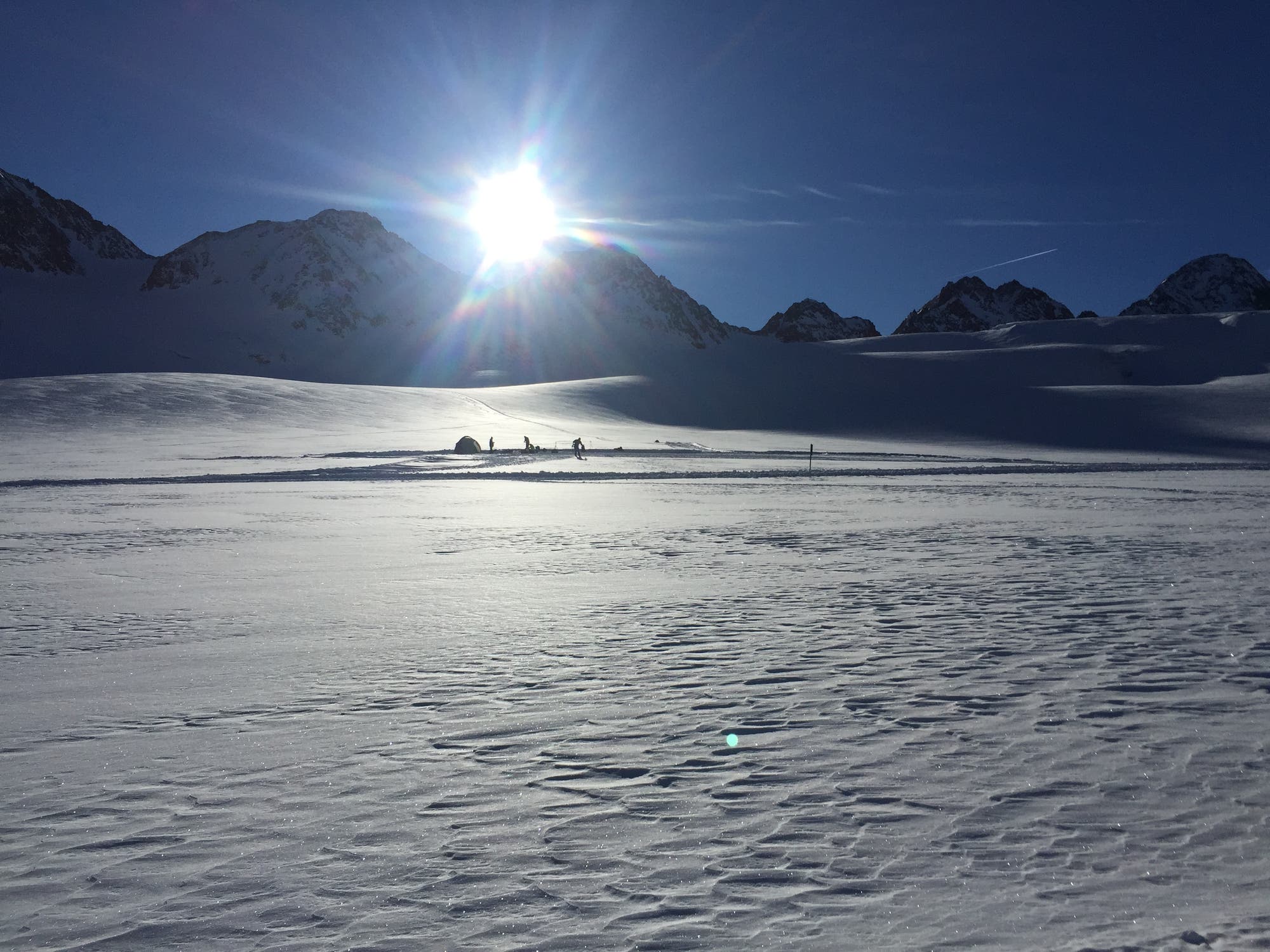 Techniktest auf Gletscher
