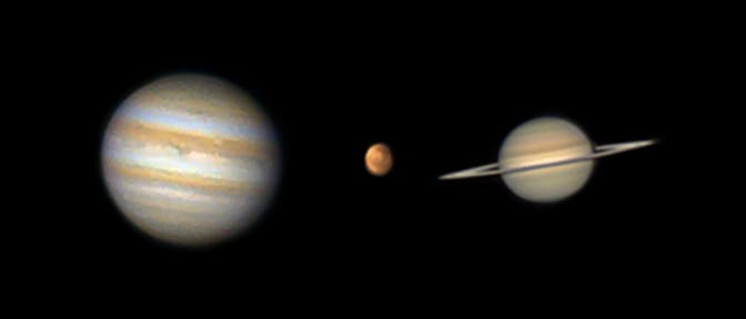 Die Planeten Jupiter, Mars und Saturn Die Planeten Jupiter, Mars und Saturn