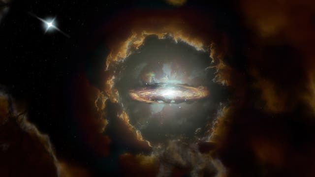 Illustration der frühesten Spiralgalexie 