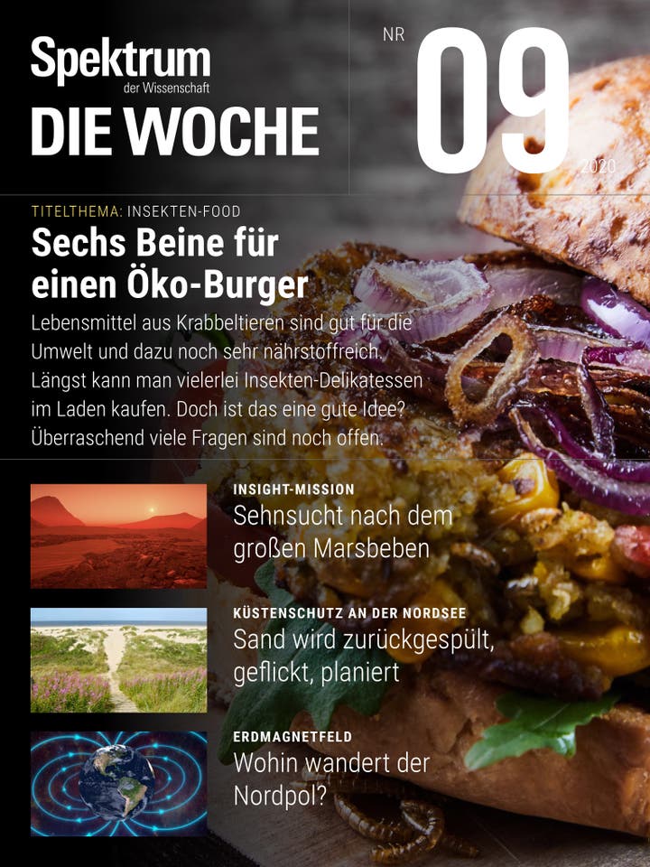 Spektrum – Die Woche – 9/2020 – Sechs Beine für einen Öko-Burger