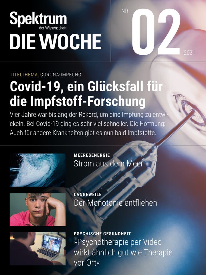 Spektrum – Die Woche – 2/2021 – Covid19, ein Glücksfall für die Impfstoff-Forschung